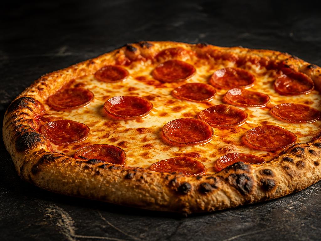 Freshly baked pepperoni pizza served hot from a Fewell Elements LLC vending machine